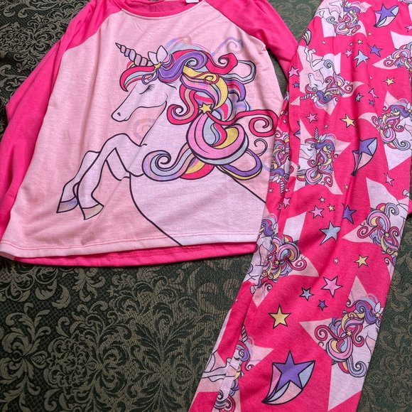 NWT 10 12 14 unicorn rainbow pajamas childrens place birthday easter christmas - Picture 2 of 6